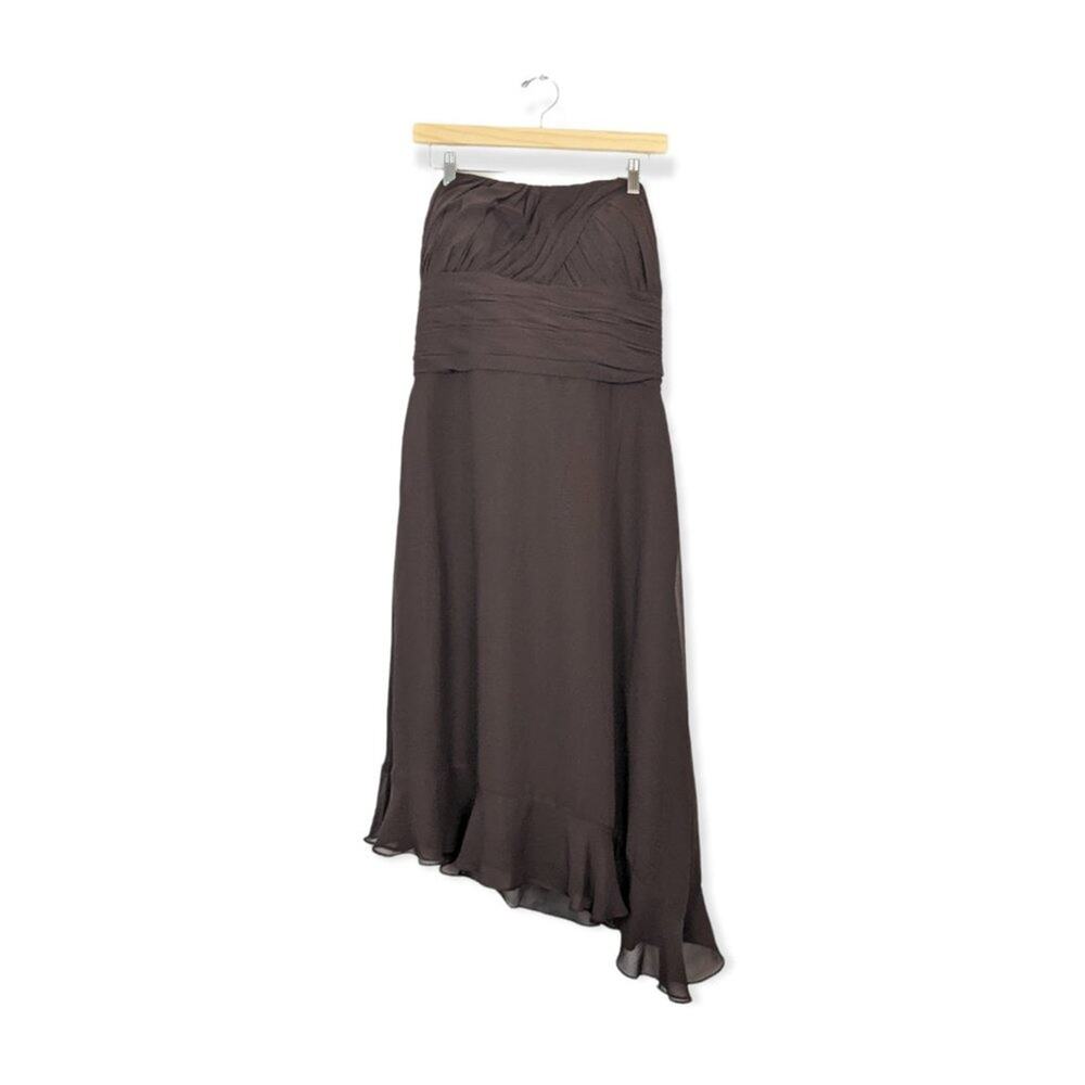 NWT Bill Levkoff Chocolate Brown Strapless Bridesmaid Dress